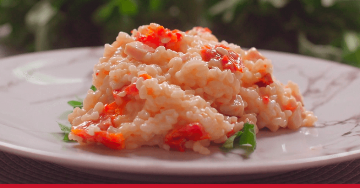 Receita de Risoto de frango desfiado com tomate seco, enviada por