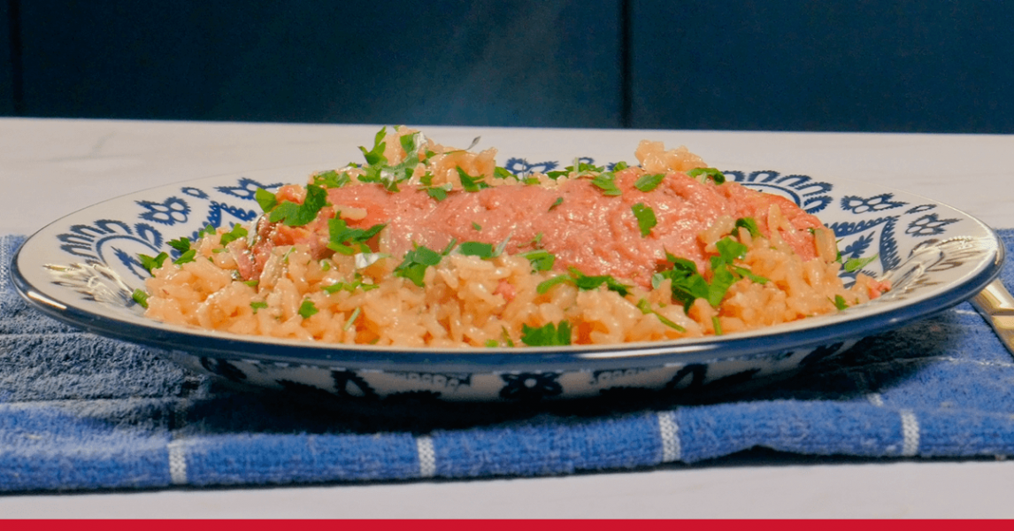 Arroz com costelinha de porco